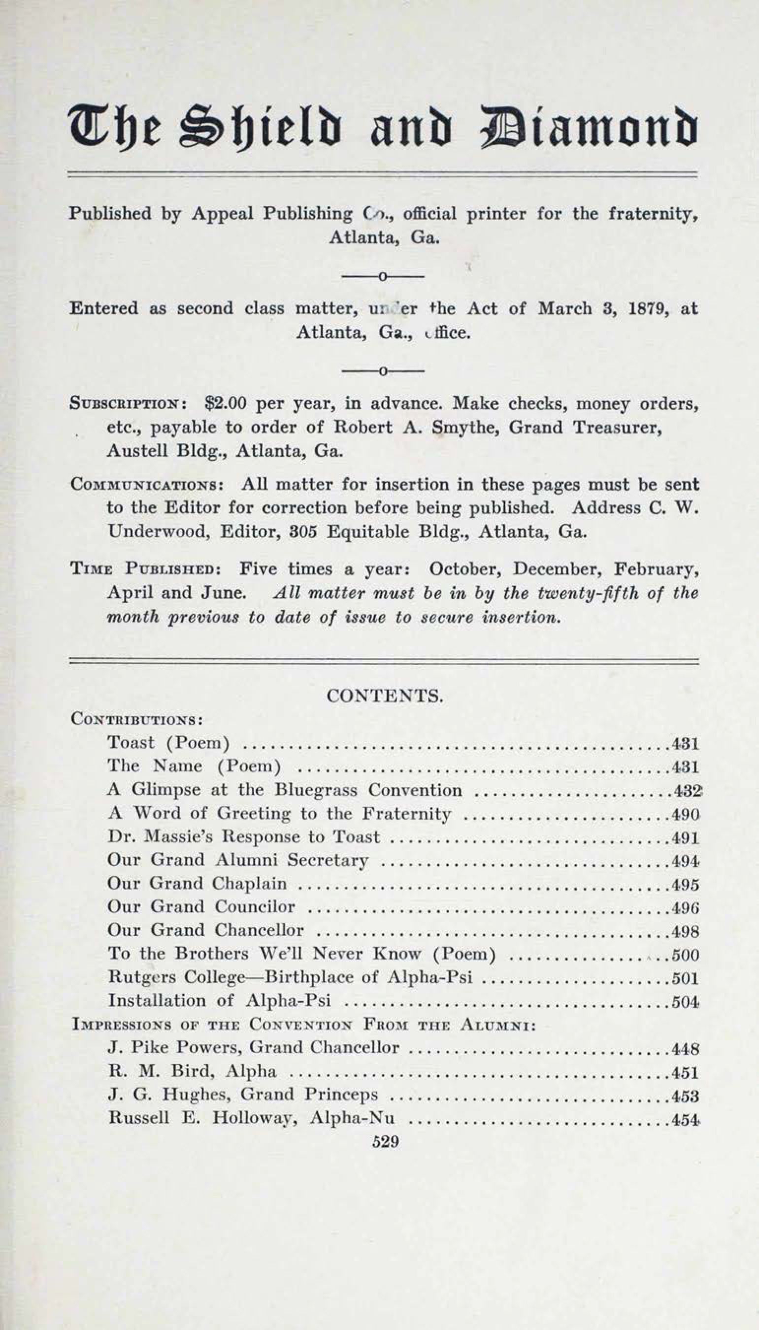 Shield and Diamond, Vol. 22, No. 5, June 1913